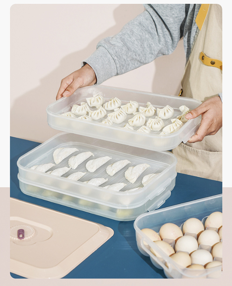 多功能密封水餃盒 保鮮冷凍餃子餛飩收納盒 雞蛋收納盒1