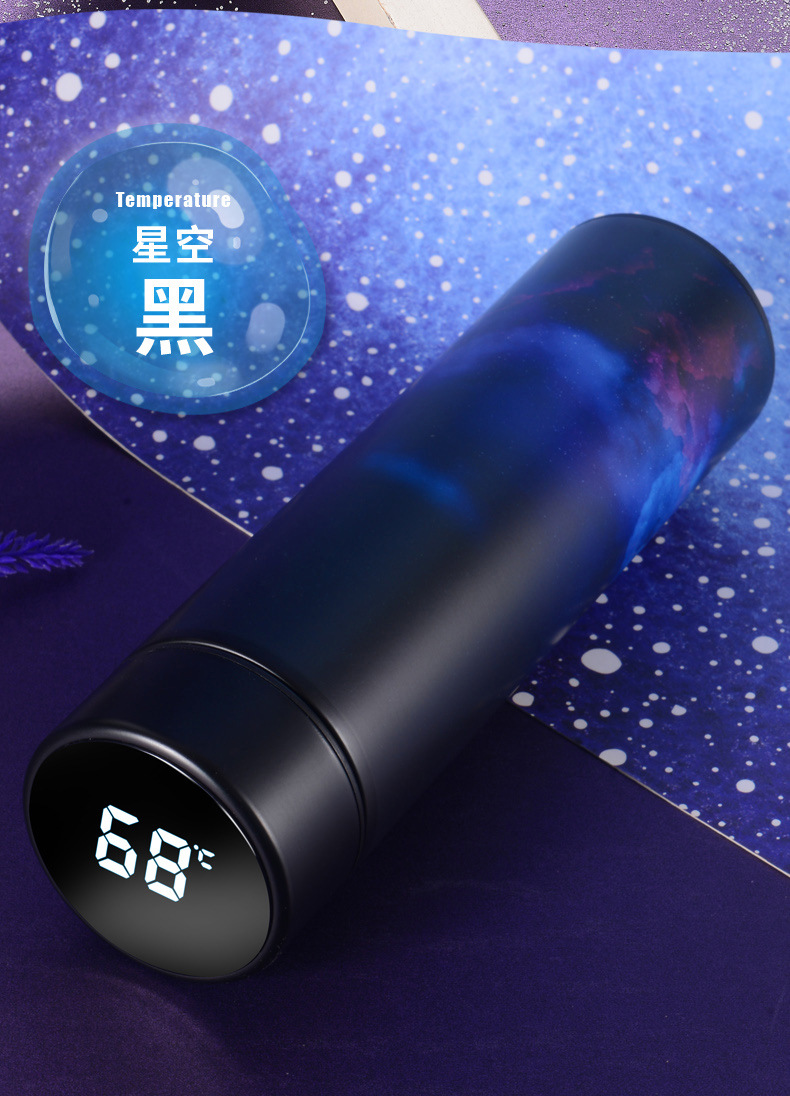 升級款304不鏽鋼智能顯示溫度保溫杯 可換電池LED觸控顯示溫度隨身保溫瓶 450ml保溫杯11