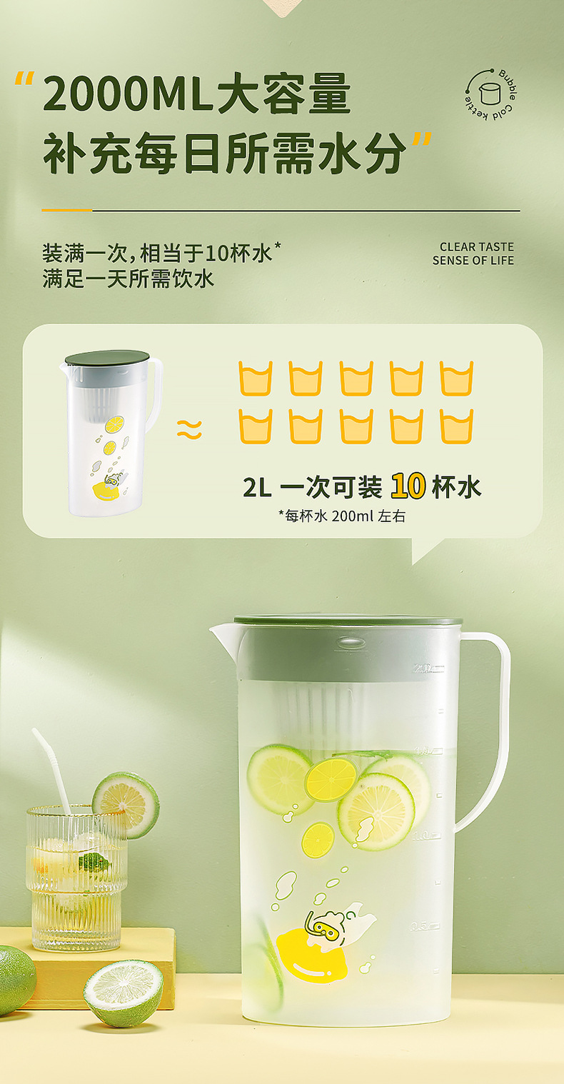 多功能質感冷水壺 可過濾尖嘴水壺 泡茶檸檬水 夏日必備5