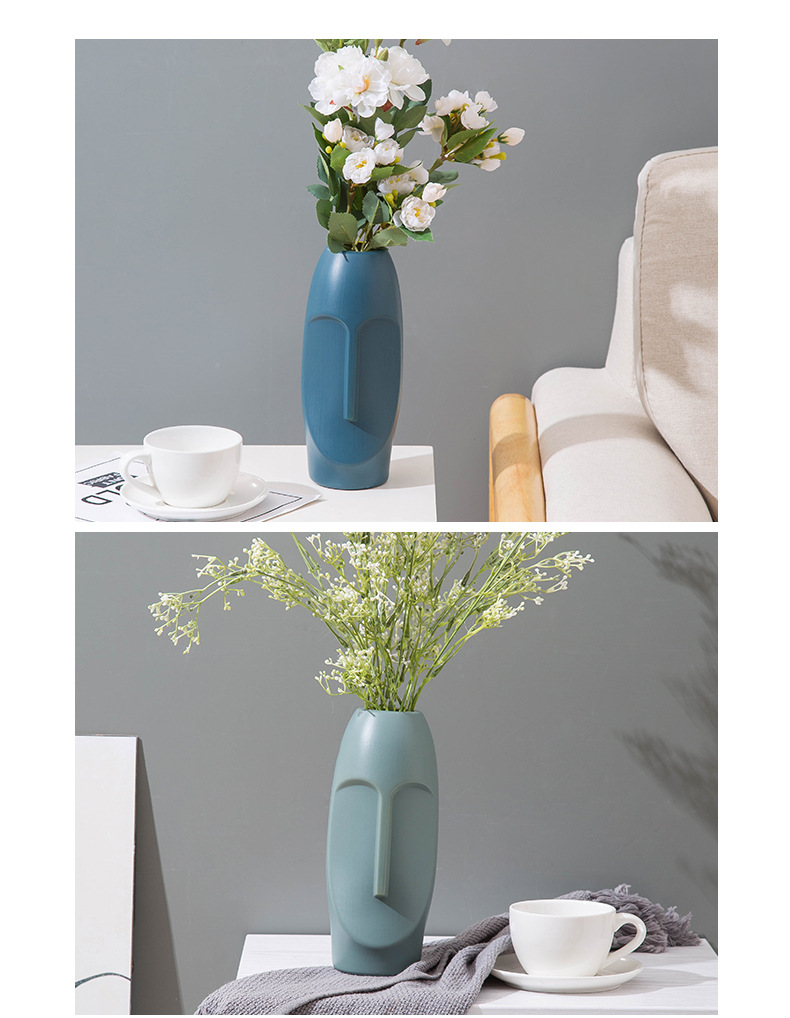 創意北歐風塑膠花瓶 客廳裝飾必備花瓶 仿瓷仿釉花瓶 簡約清新花瓶11