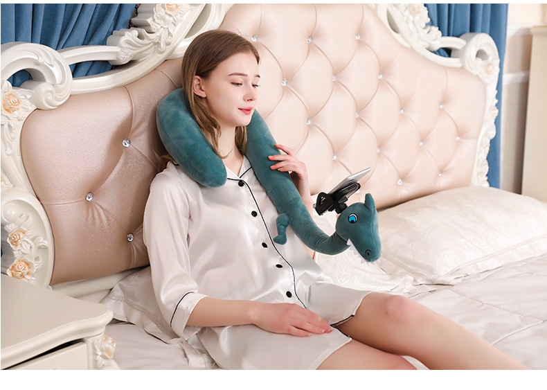 可愛懶人手機支架U型枕 追劇必備護頸枕 解放雙手 可愛造型手機支架15