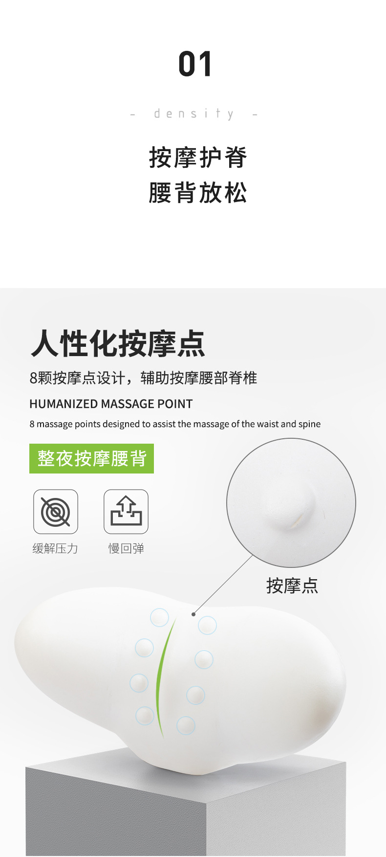 記憶眠護腰墊 睡眠必備腰椎墊 腰背放鬆造型腰枕 多功能腰墊 枕頭3