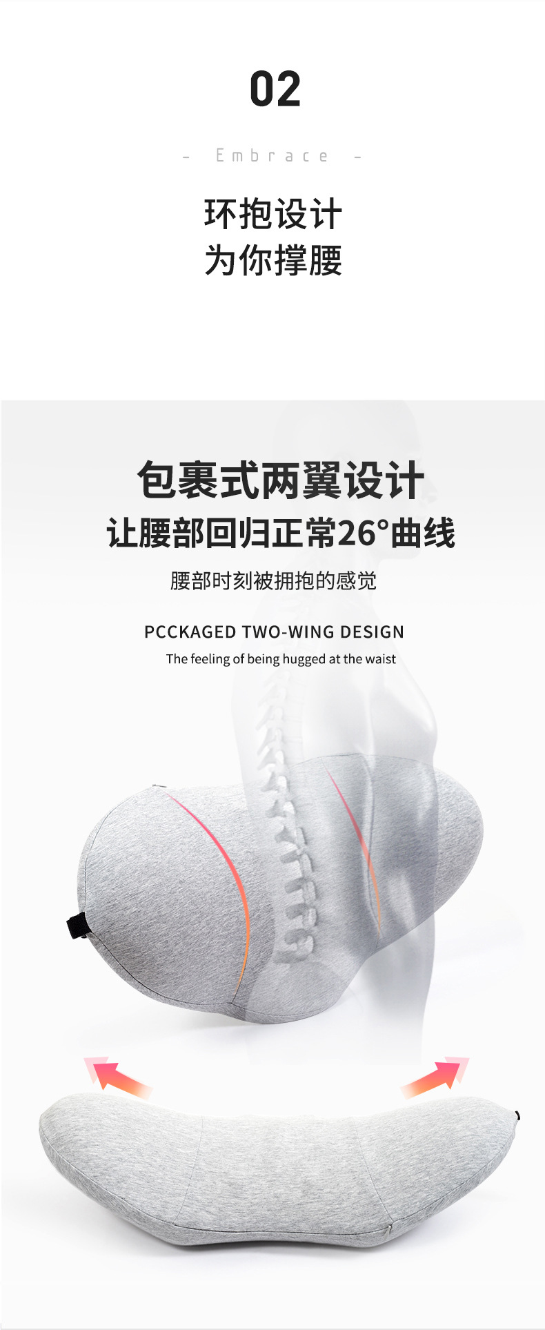 記憶眠護腰墊 睡眠必備腰椎墊 腰背放鬆造型腰枕 多功能腰墊 枕頭6