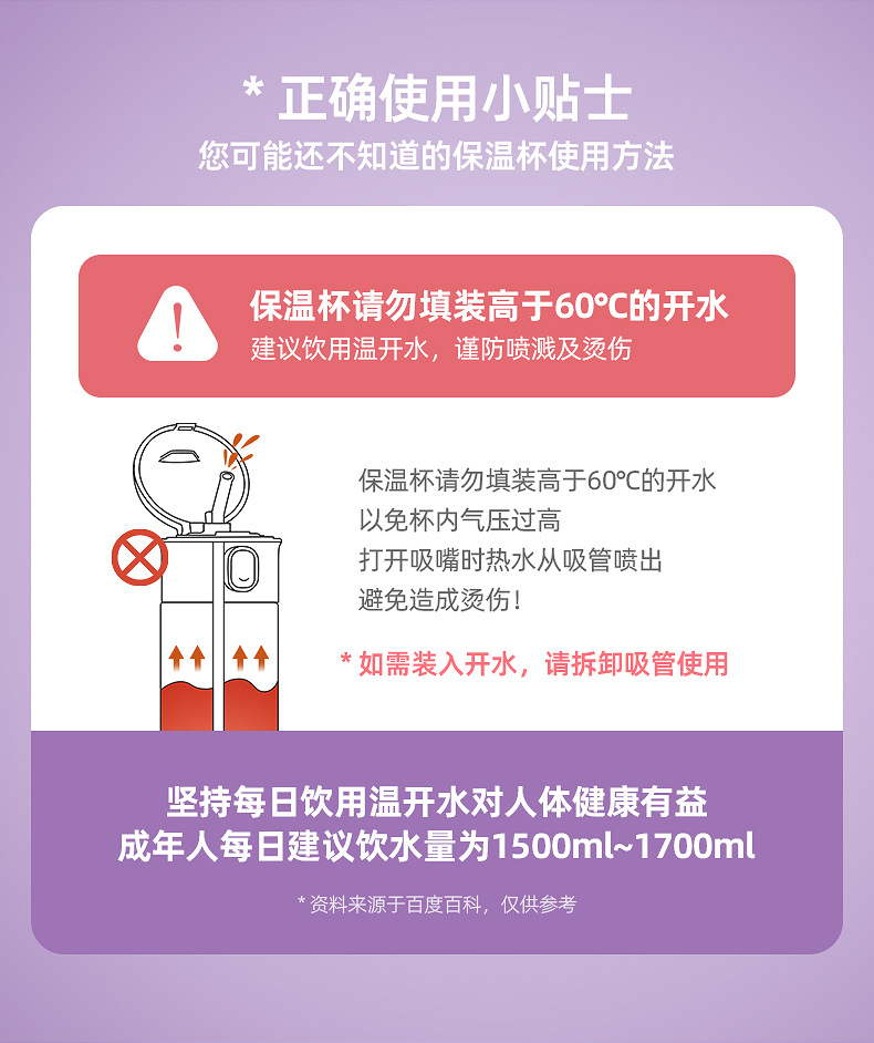 簡約316不鏽鋼保溫杯 可愛印花隨身保溫瓶 彈跳杯蓋吸管杯 水杯 水壺1