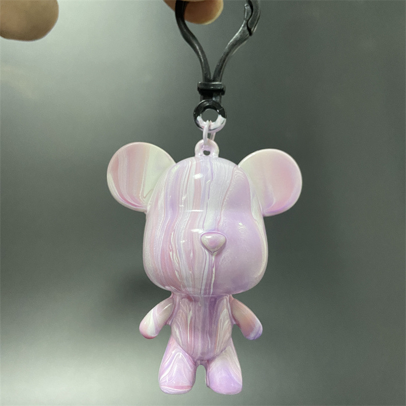 DIY鑰匙圈暴力熊 流體熊鑰匙圈 手工顏料小熊鑰匙圈 交換禮物 手做5