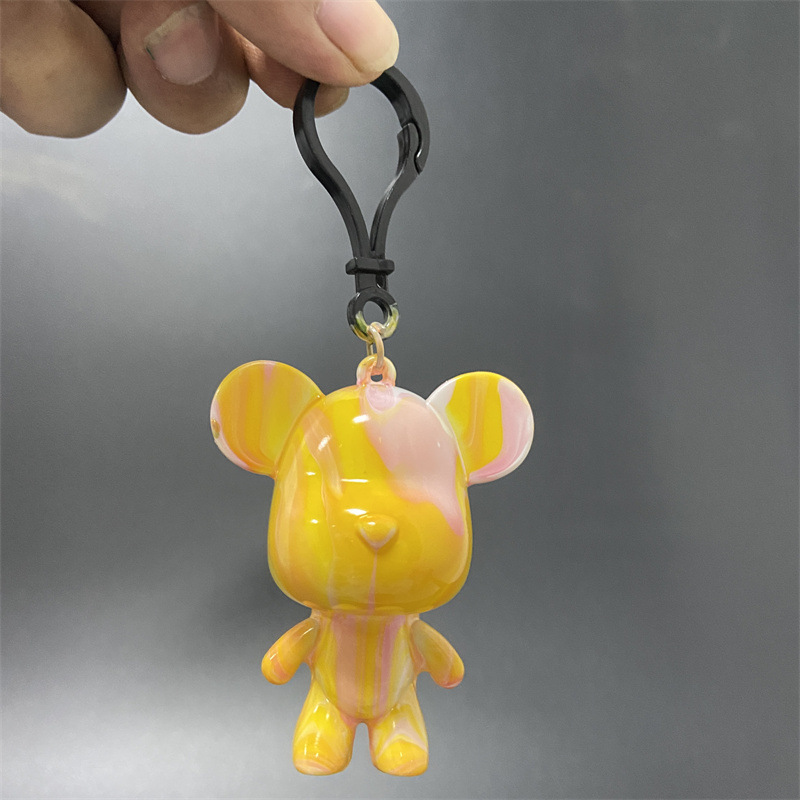 DIY鑰匙圈暴力熊 流體熊鑰匙圈 手工顏料小熊鑰匙圈 交換禮物 手做6