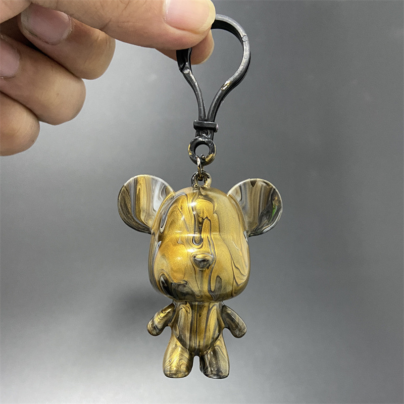 DIY鑰匙圈暴力熊 流體熊鑰匙圈 手工顏料小熊鑰匙圈 交換禮物 手做7