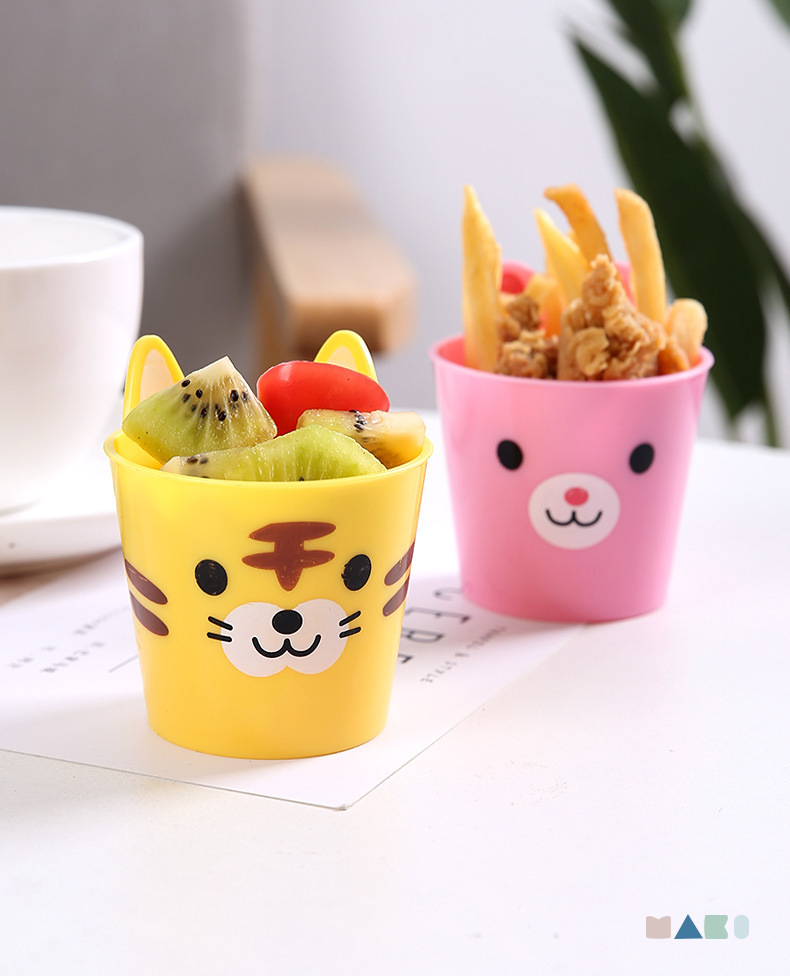 動物造型零食杯 可愛動物水果杯 創意薯條杯 點心杯5