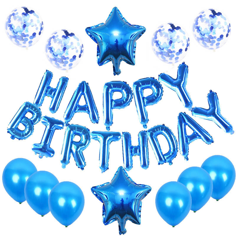 18寸生日派對星星亮片氣球套裝 HAPPY BIRTHDAY 生日裝飾 佈置道具 字母氣球 10