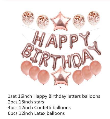 18寸生日派對星星亮片氣球套裝 HAPPY BIRTHDAY 生日裝飾 佈置道具 字母氣球 1