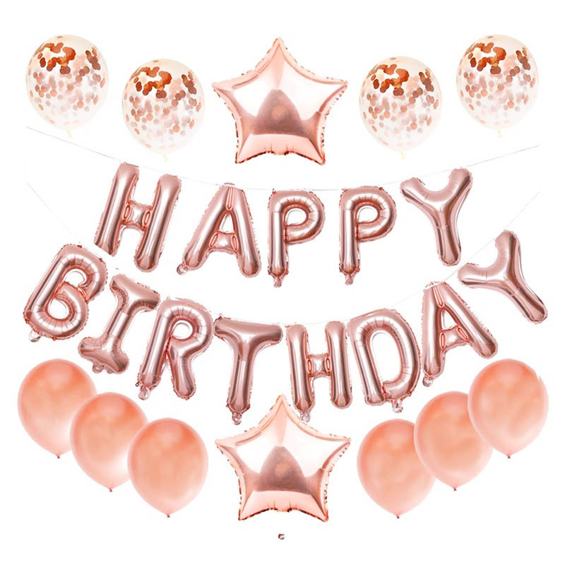 18寸生日派對星星亮片氣球套裝 HAPPY BIRTHDAY 生日裝飾 佈置道具 字母氣球 2