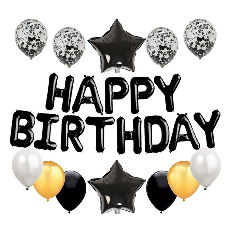 18寸生日派對星星亮片氣球套裝 HAPPY BIRTHDAY 生日裝飾 佈置道具 字母氣球 3