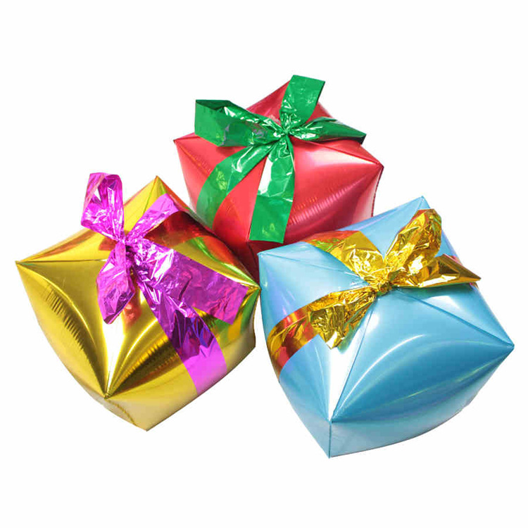 立體禮盒氣球 鋁箔氣球 節慶佈置 慶生派對裝飾 聖誕節裝飾 0